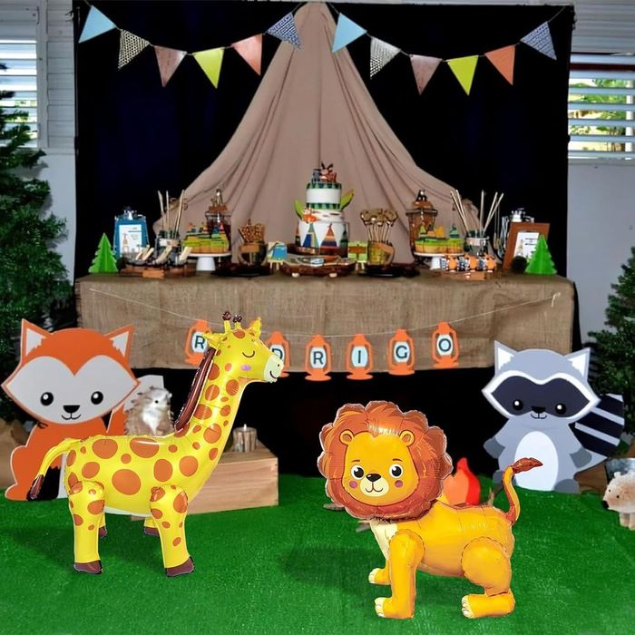 3D Lion Foil Balloon - Standing Safari Decor - 54 cm