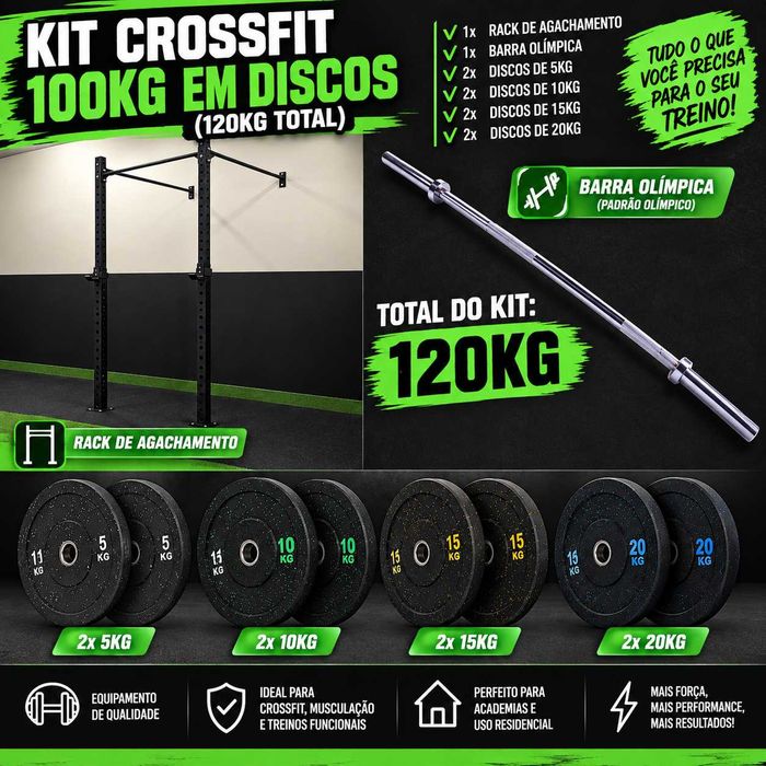 Pack treino crossfit 120kg novo!