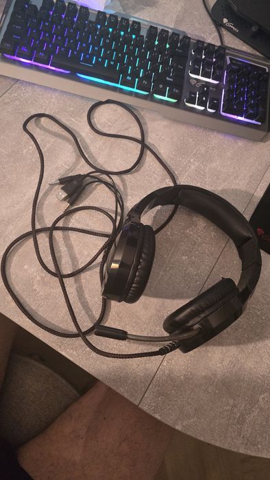 Słuchawki multimedialne RGB, mikrofon