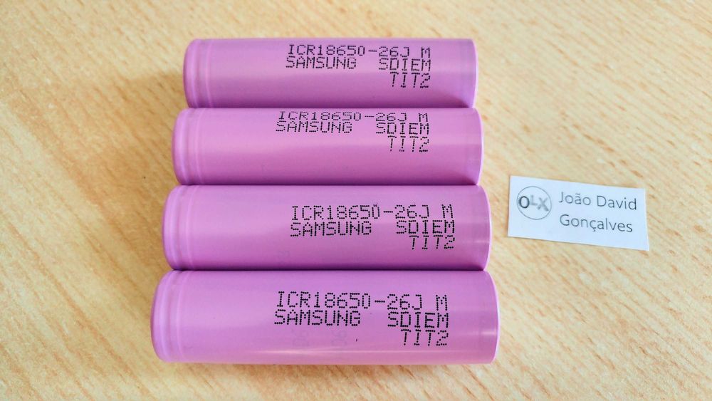 Pilha bateria 18650 Samsung 3.7V 2600 mAh recarregável