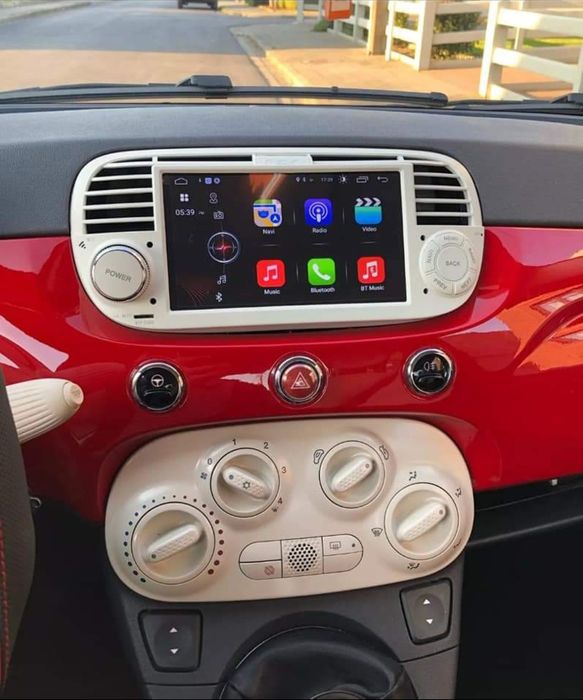 Rádio Android 14 com GPS Fiat 500 (Novo)