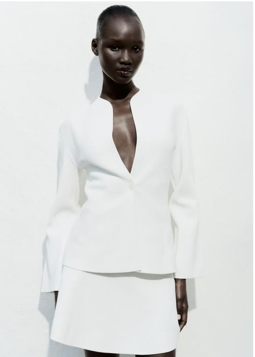 ZARA  білий жакет / блейзер + 2 шт Подарунок  Zara