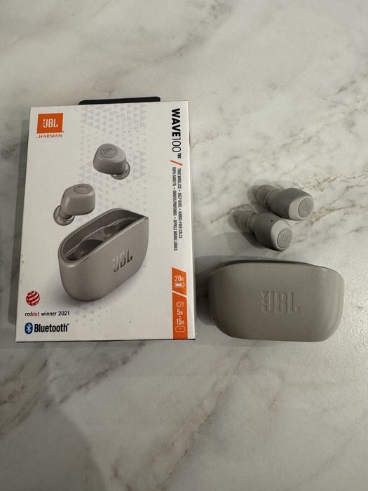 Bezprzewodowe sluchawki JBL WAVE100 Tws kosc sloniowa wireless