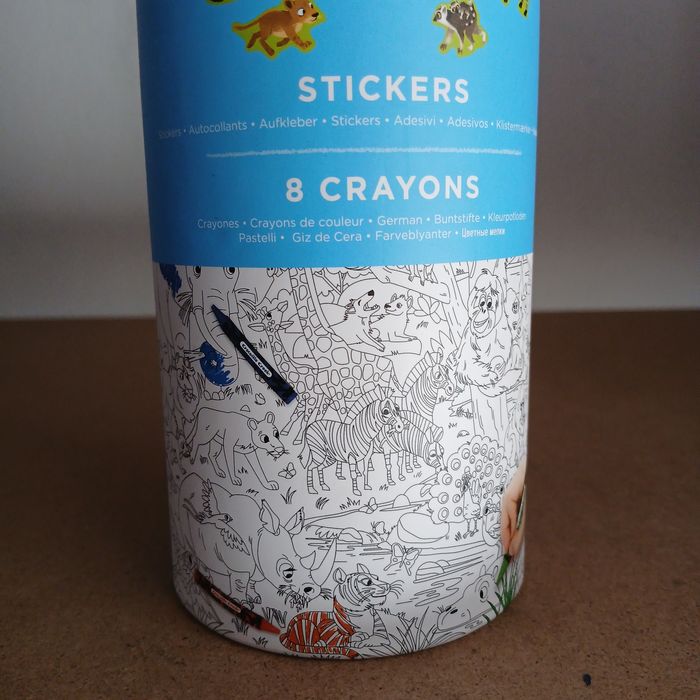 Kit de Poster para Colorir com 8 lápis cera + Auto