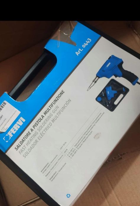 Fervi 443 - Lutownica wielofunkcyjna 200 W, niebiesko-czarna