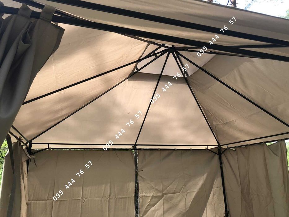 Садовый павильон 3х3/3х4м ткань полиэстер, шатер беседка альтанка: 6 ...