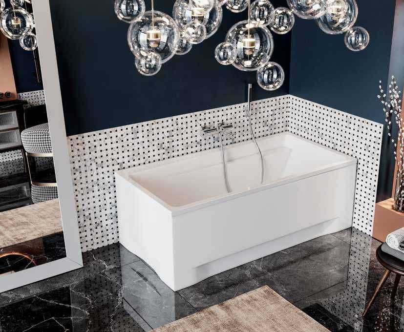 Wanna prostokątna 140x70 ELZA Z PÓŁKĄ POLIMAT do zabudowy