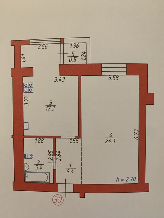 Продається однокімнатна квартира.52 кв.Власник