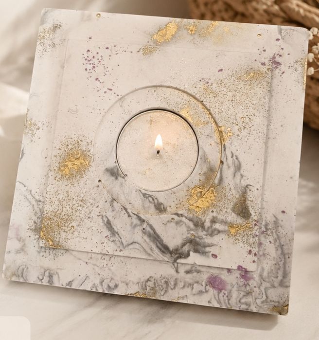 Porta velas em jesmonite