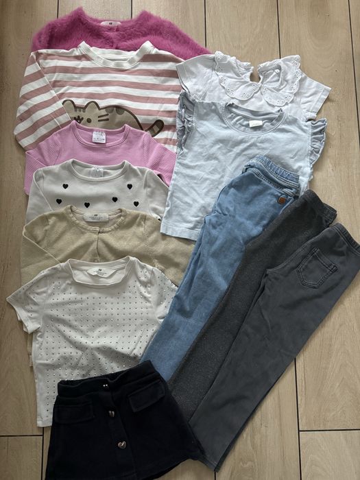 Zara H&M Cool Club zestaw ubrań komplet spodnie kardigan rozm.110