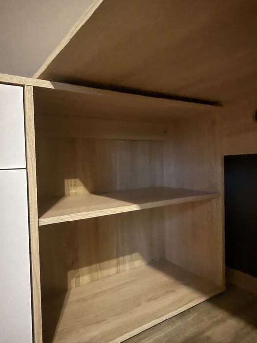 Biurko nowoczesne narozne minimalistyczne dab sonoma + biel