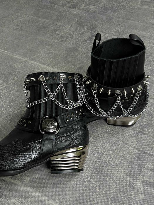 Черевики indie sleeze казаки hedi boy archive boots black чорні: 3