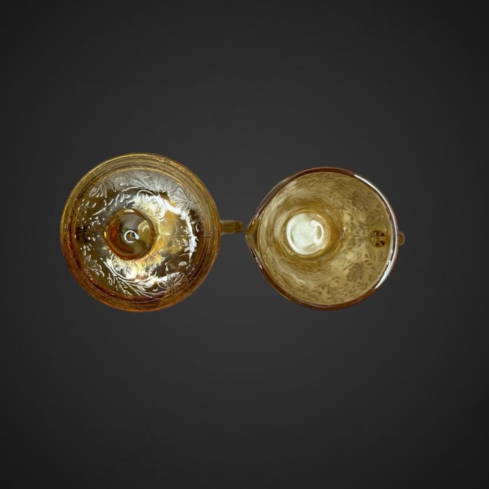 Cukiernica mlecznik szkło iryzowane janette glass B4/021210