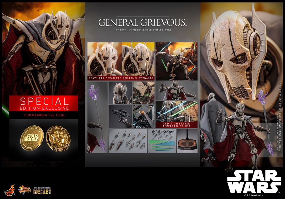 Фигурка 1/6 hot toys mms760 d67 GENERAL GRIEVOUS SPECIAL EDITION