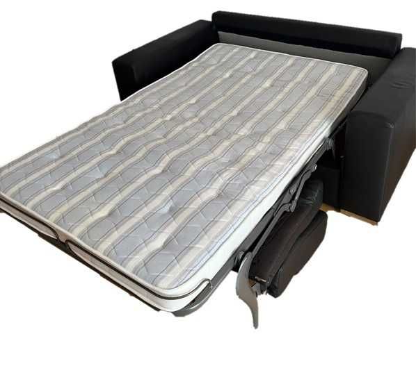 Sofá Cama Preto de pele sintética