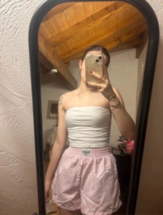 Top bialy bez ramiączek