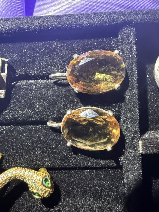 Срібні сережки каблучка підвіска