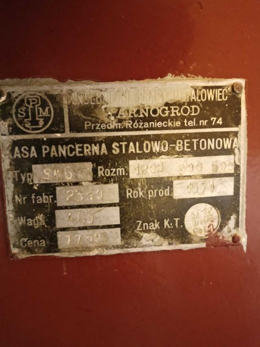 Sejf/Kasa pancerna stalowo-betonowa