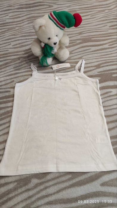 Майка для дівчинки біла  134 см, 8 років