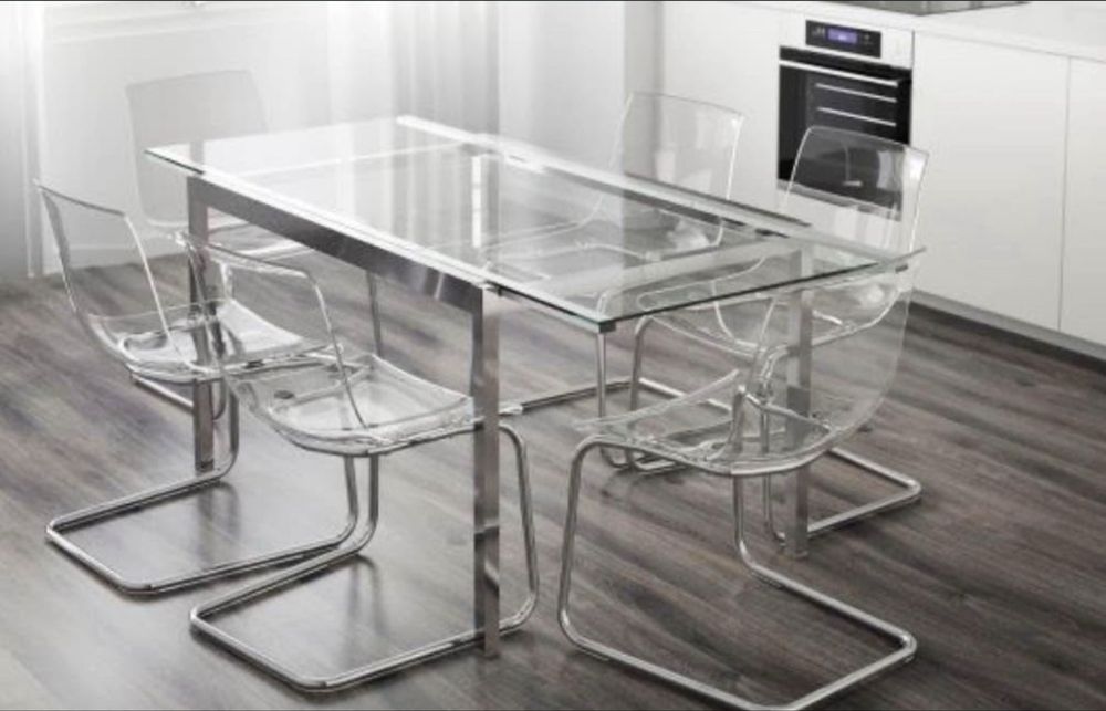 Mesa de vidro extensivel