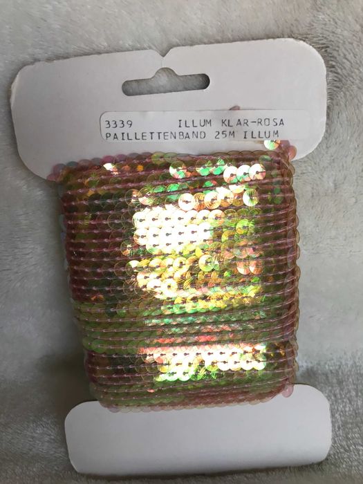 Cekiny na taśmie 25m. Iluminacyjne złoto-różowe