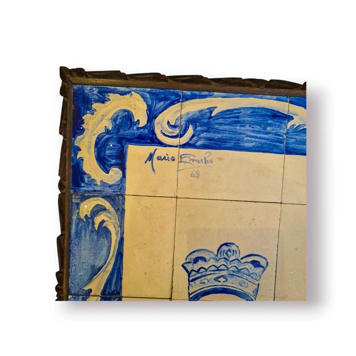 Mesa Madeira Tampo Azulejo Pintado à Mão – Mário Emílio 1968