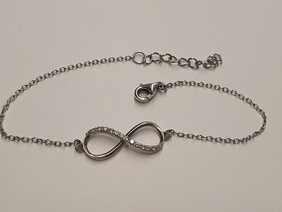 bransoletka nieskończoność nowa srebro 925