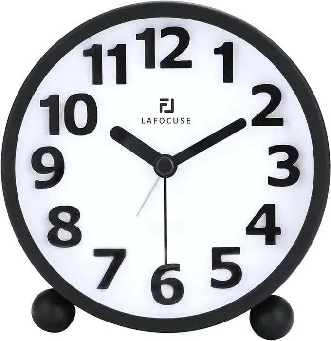Zegar budzik Lafocuse czarny z podswietleniem nowy