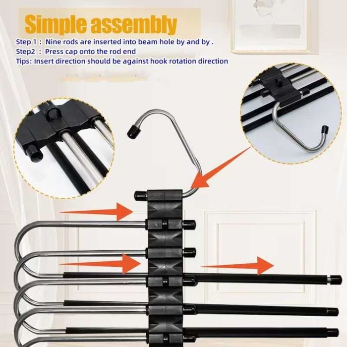 Estendal de Roupa Vertical Robusto de 9 Tubos com Clips Fortes