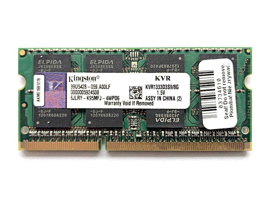 KINGSTON 8GB Laptop RAM KVR1333D3S9/8G 2Rx8 64-Bit PC3-10600 SODIMM