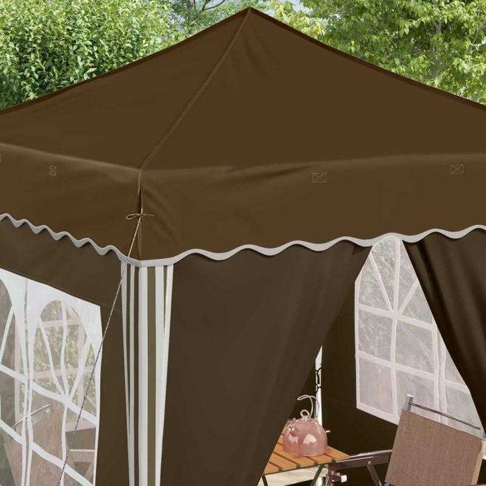 Tenda de Festa Pop-Up 2x2 m Cinzento-Acastanhado com 4 Laterais