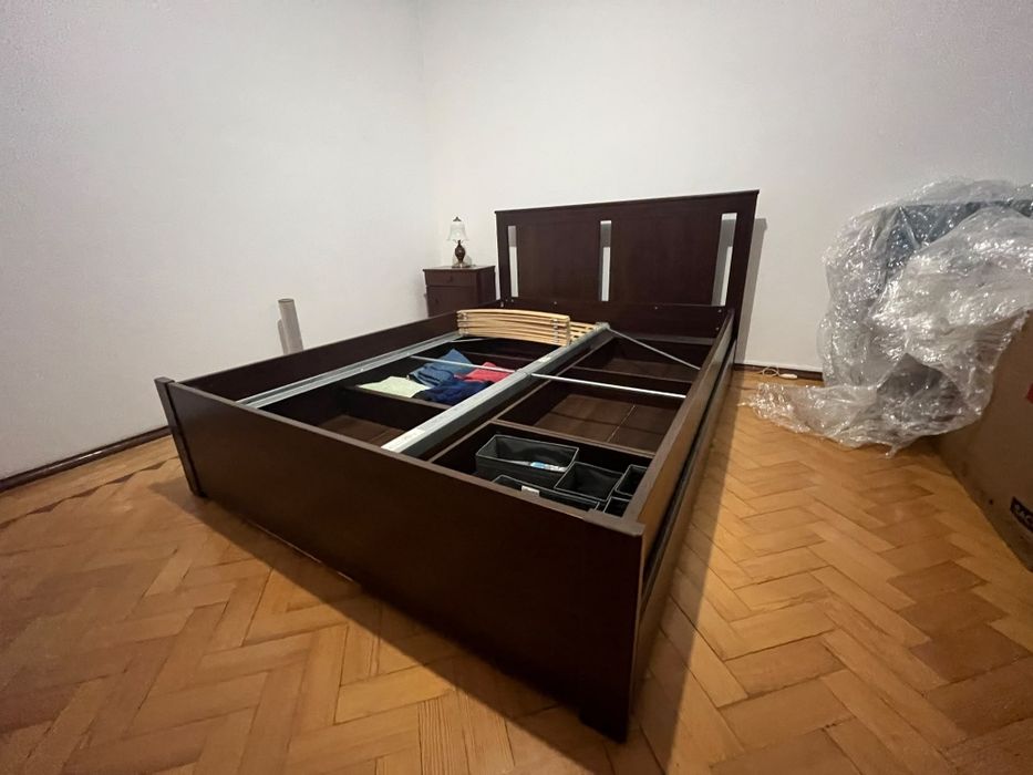 Cama de casal SONGESAND 200x140 com 4 gavetoes  castanho
