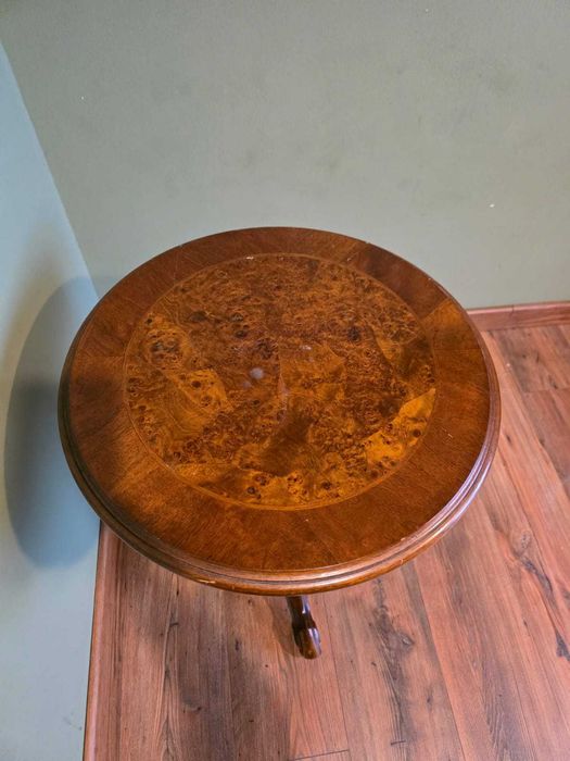 Okrągły stolik fornirowany, intarsja #16 Stylowy Węgrów