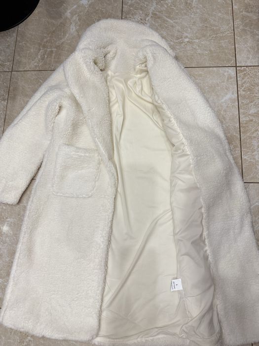 Довге пальто з еко-овчини