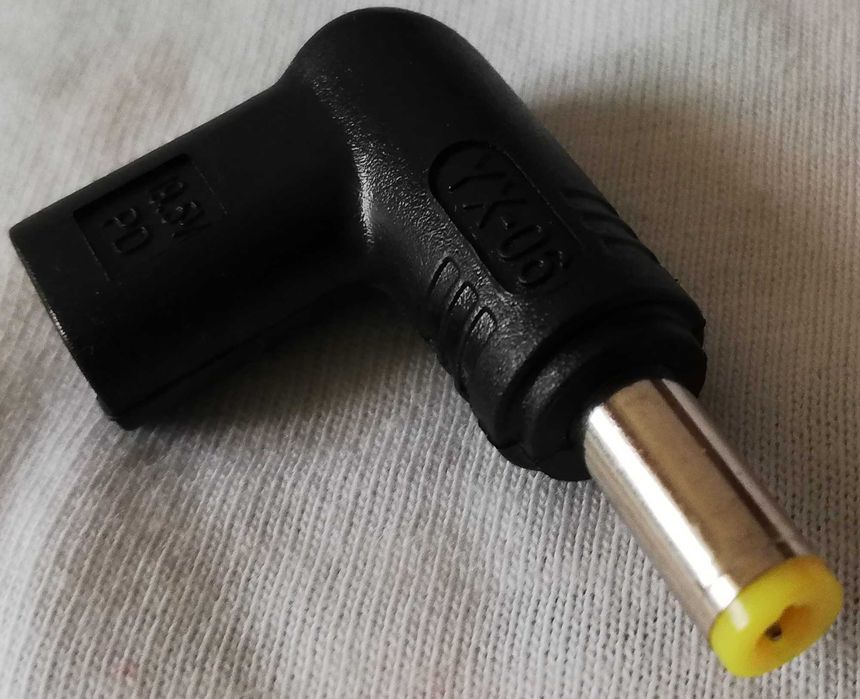 Przejściówka zasilania adapter wtyk usbc do 5,5 2,5