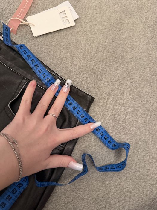 Спідниця шкіряна кожана чорна stradivarius розімр 42 М Л m l