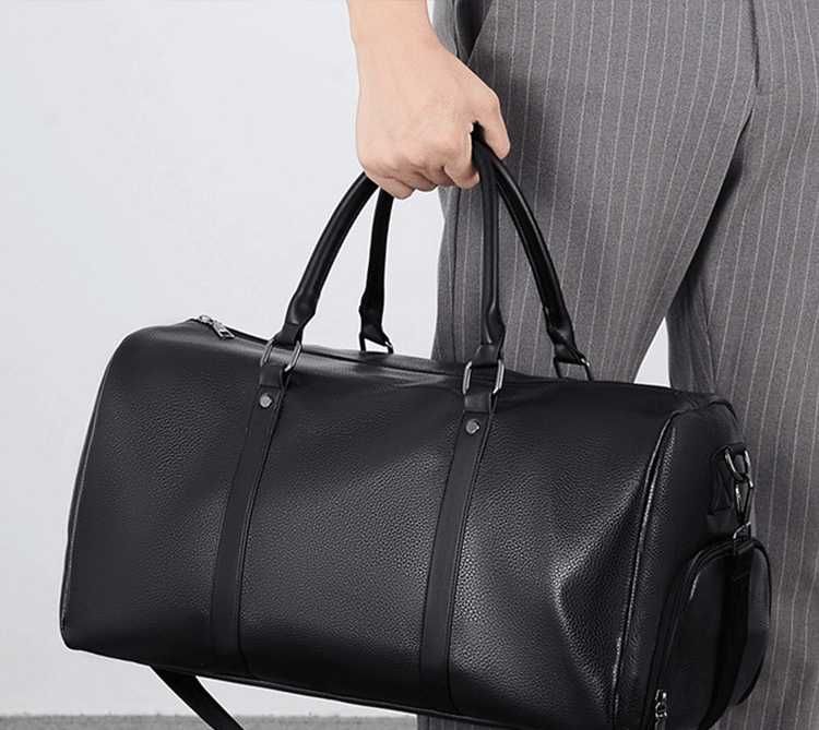 Męska Skórzana POJEMNA Torba z Paskiem Na Ramię w Świetne Cenie