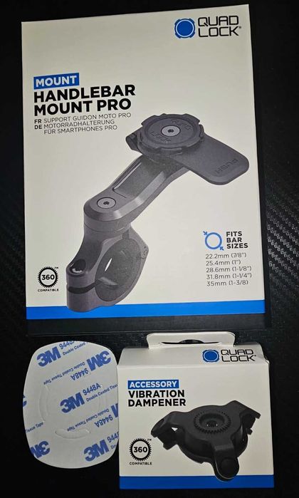 KIT QUADLOCK Mount pro+Vibration Damper+ autocolante - novo