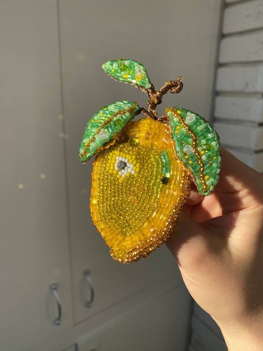 Брошка "Лимон", нова, ручна робота