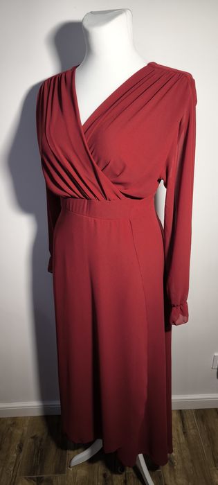 Nowa sukienka bordową długa włoska xl-3xl