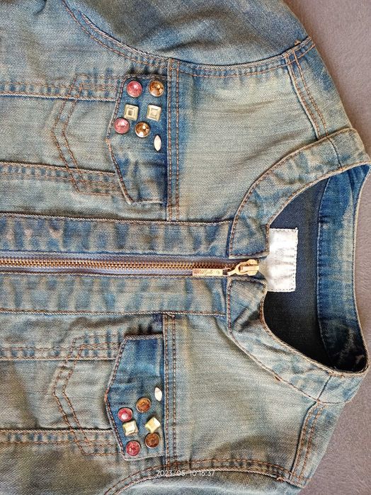 Katana bluza ramoneska dżinsowa kurtka Mayoral Chic 116 bdb