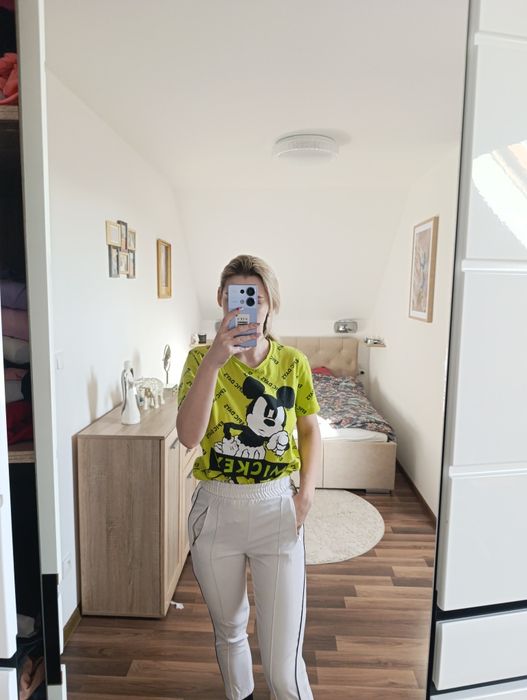 Dresy białe spodnie sportowe Zara XS s luźne modne