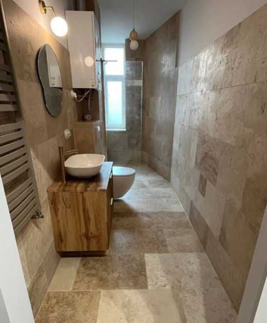 Trawertyn, komplet rzymski, płytki, stopnie, podłoga, ściana, taras