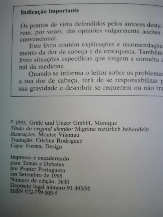 Livro "Tratamento natural da enxaqueca" de Vera Rosival