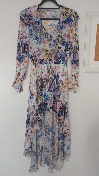 Szyfon, sukienka wiosna lato, chrzest, komunia