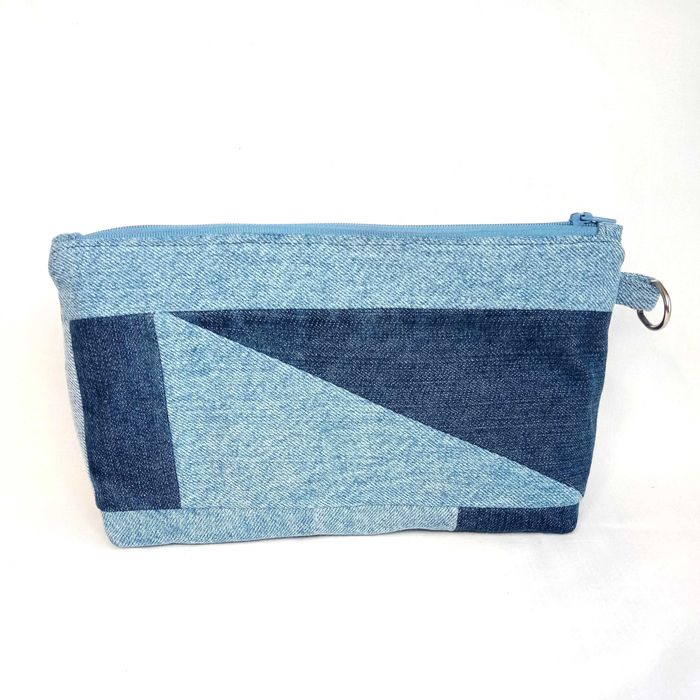 Kosmetyczka jeans patchwork handmade rekodzieło