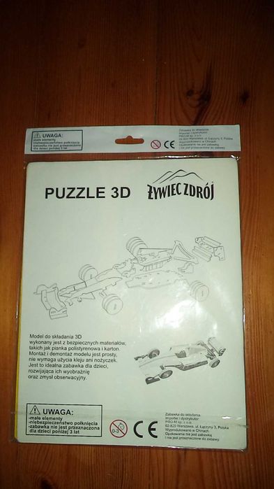 Puzzle 3D autko zabawka do składania