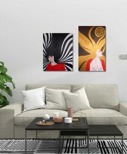 "FEMINILIDADE DIVINA" acrílico sobre tela 71,5x120cm by Alexa