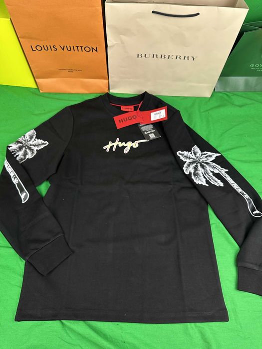 Bluzy męskie hugo boss nowość czarna premium palmy