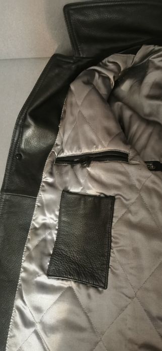 Oryginalna kurtka skórzana CAMEL męska czarna rozmiar 52 = Kraków